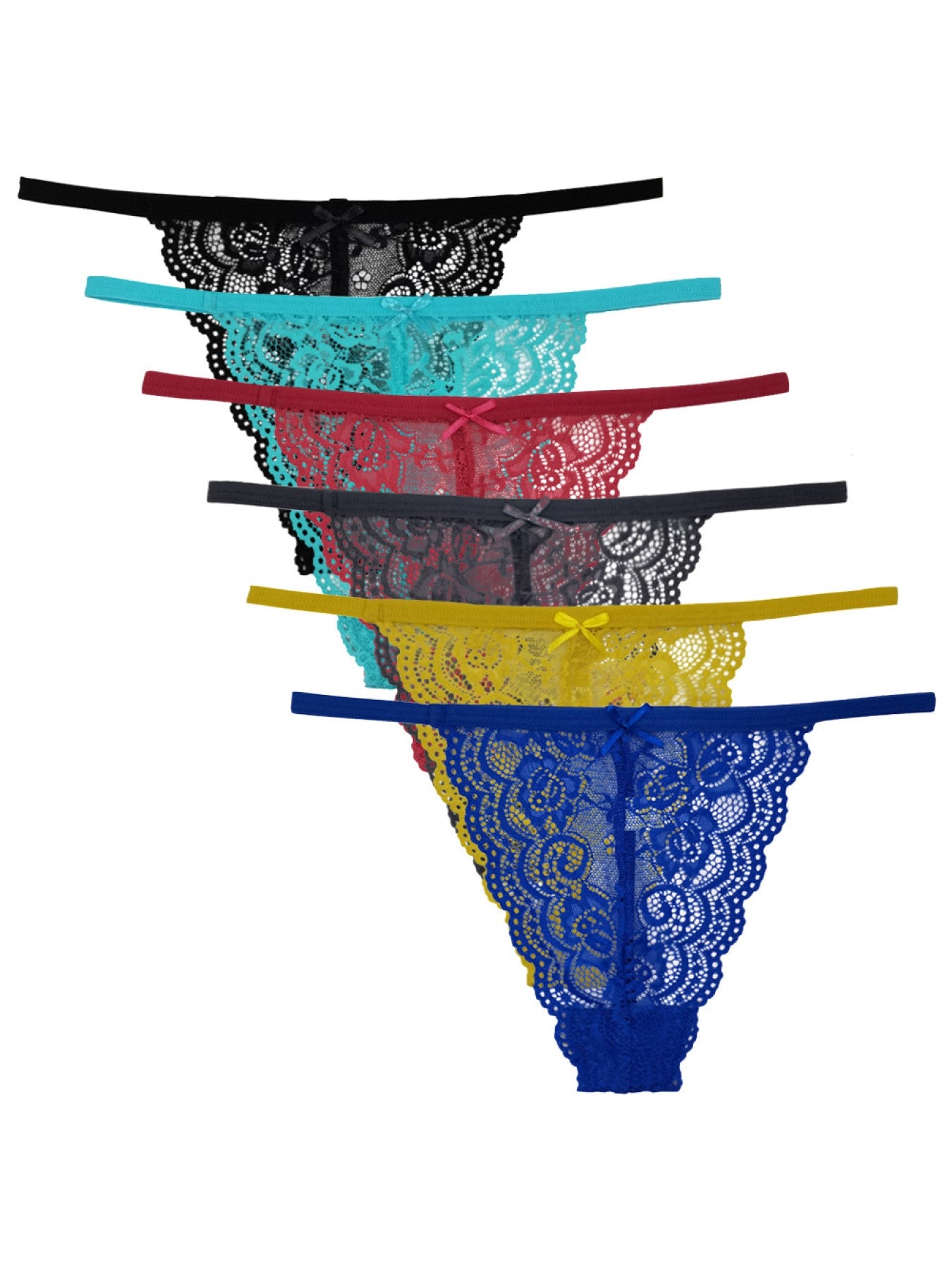 6 pcs women's sexy lace brief G-string with bow for sexy lady new design product