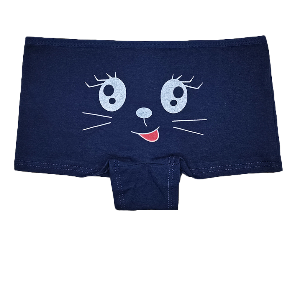 6 pcs boyshort for women knitted cotton underwear colorful cute kitty printing for young girl everyday