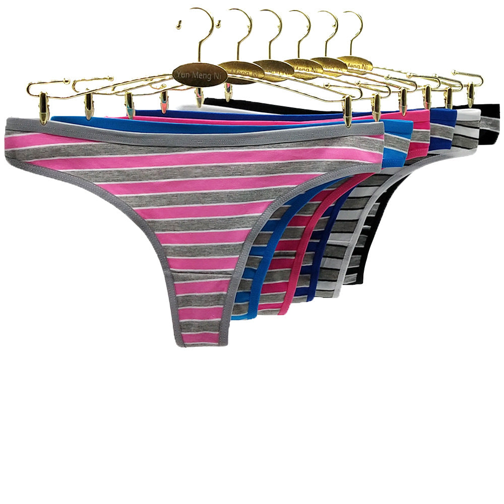 6 pcs women's cotton underwear colorful brief with stripes everyday style new design product