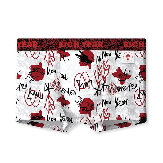 Men's cotton boxer Rich Year series red for new year with fashionable printing colorful new design