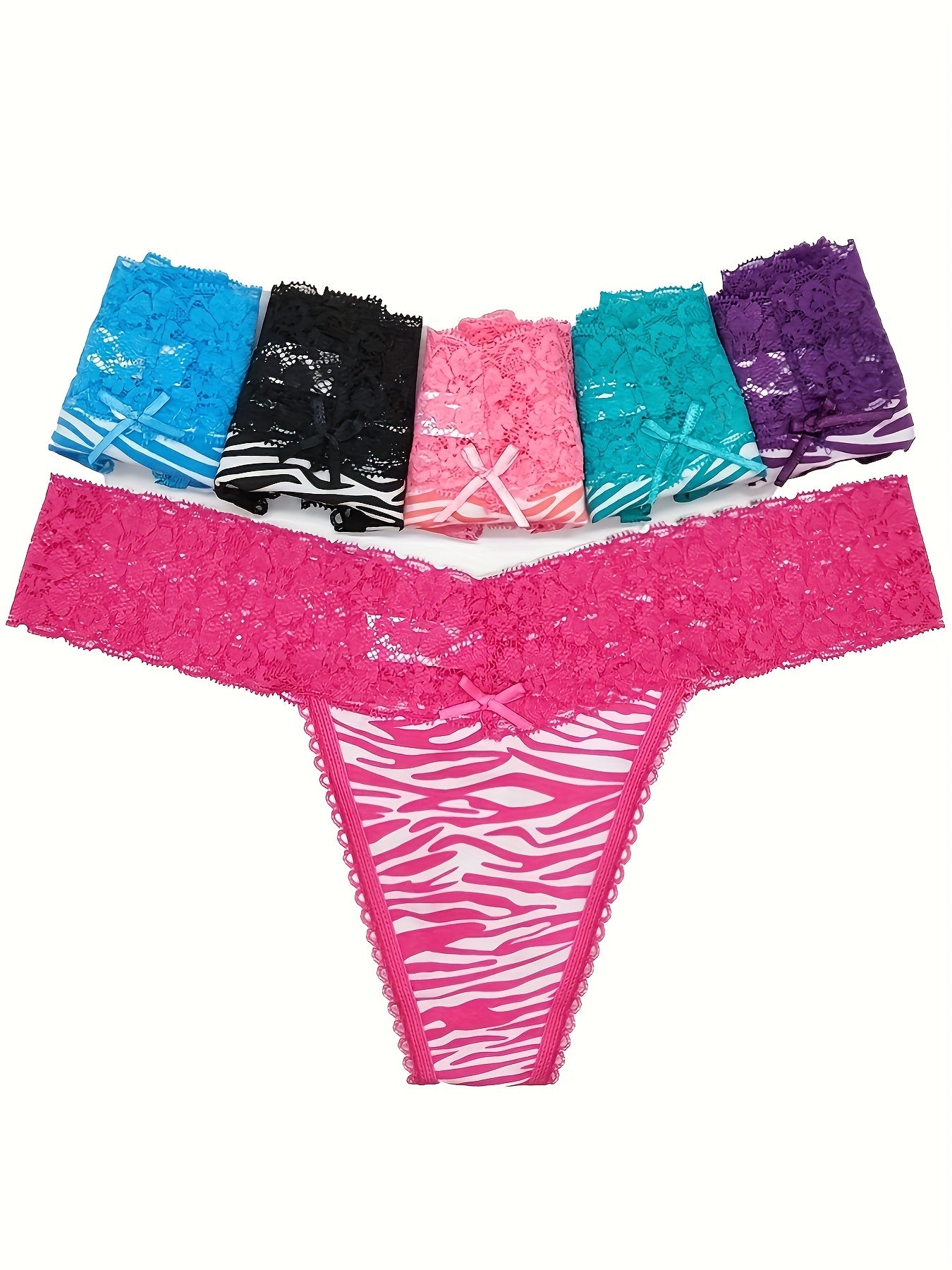 6 pcs women cotton thong tie-dye colorful underwear for girl knitted new design product