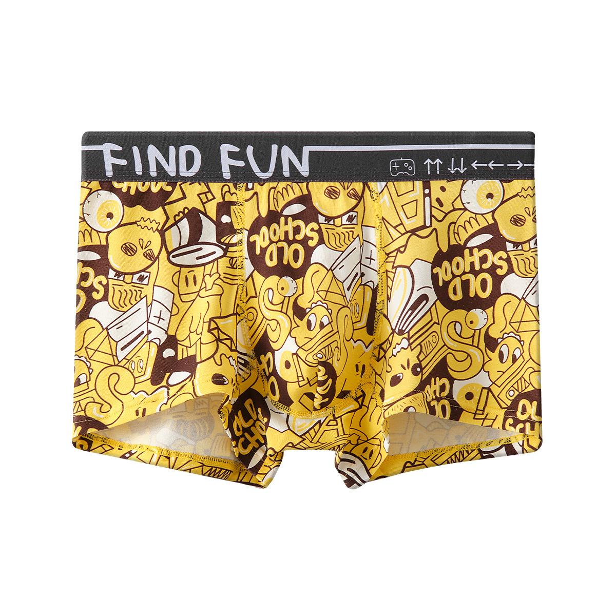 Men's cotton boxer with colorful printing for young knitted breathable and comfortable popular design