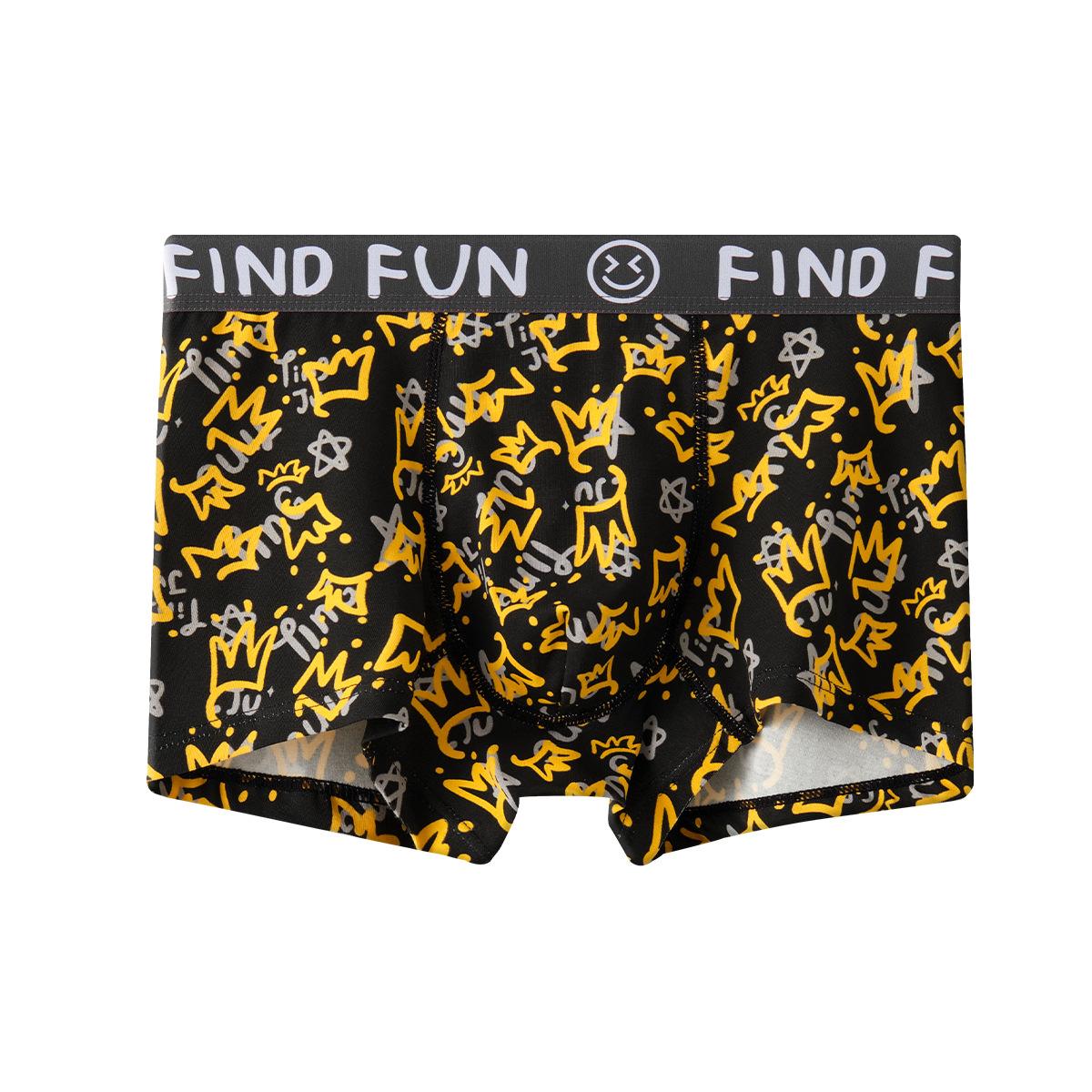 Men's cotton boxer with colorful printing for young knitted breathable and comfortable popular design