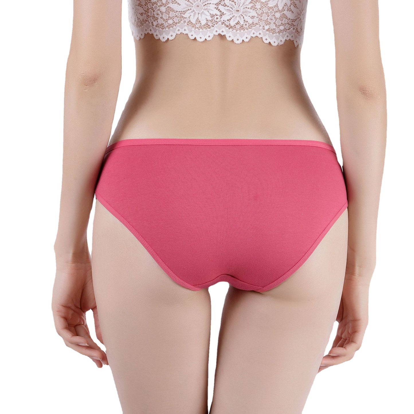 6 pcs women's cotton underwear with lace waist band knitted breathbale for everyday new design