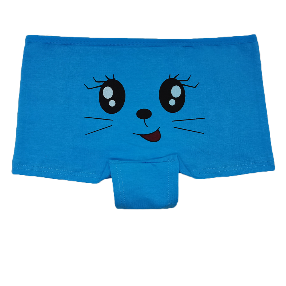 6 pcs boyshort for women knitted cotton underwear colorful cute kitty printing for young girl everyday