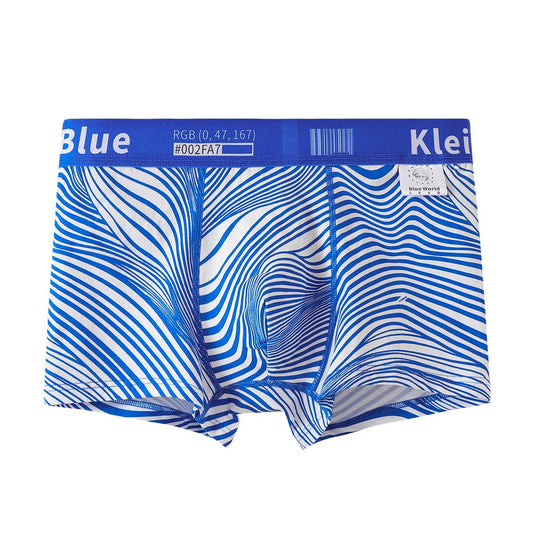 Men's cotton boxer knitted cotton Klein Blue series with printing fashionable new design for young men