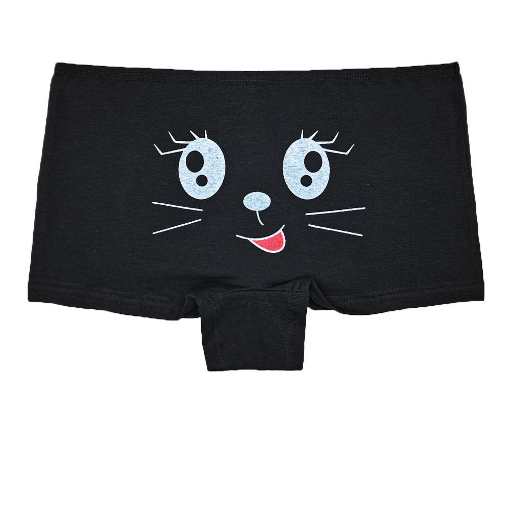 6 pcs boyshort for women knitted cotton underwear colorful cute kitty printing for young girl everyday