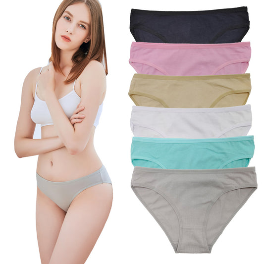 Women's cotton underwear solid color for young lady breathable and antibacterial new design