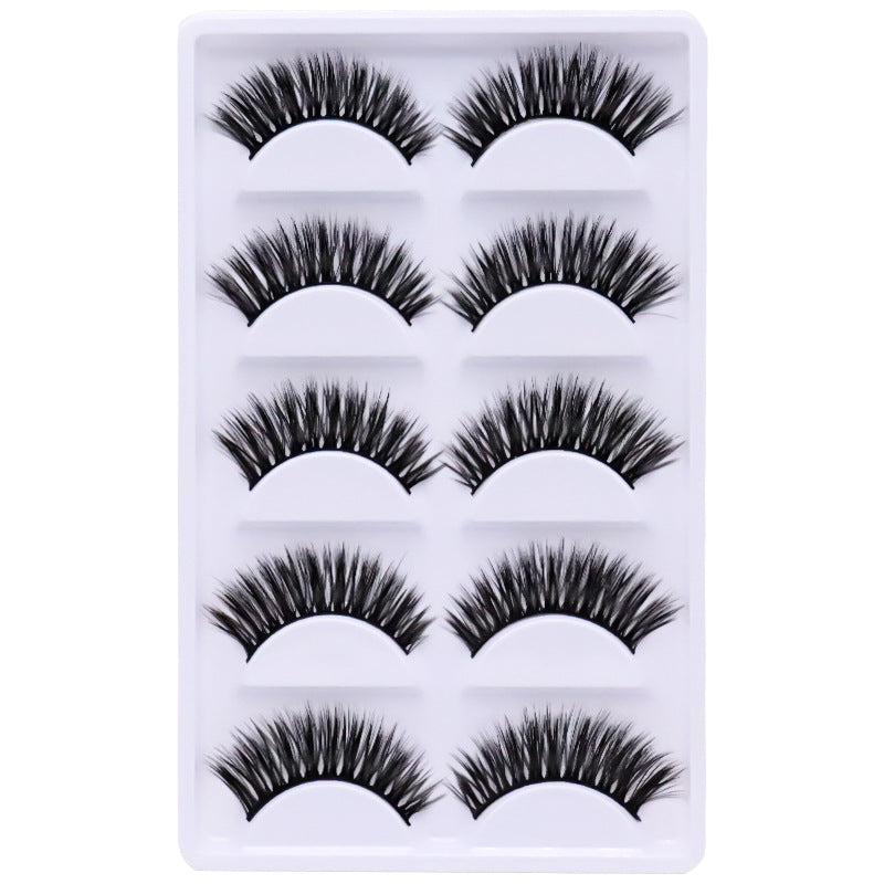 5-Pack 3D Faux Mink False Eyelashes Thick False Eyelashes 9-13 MM 004