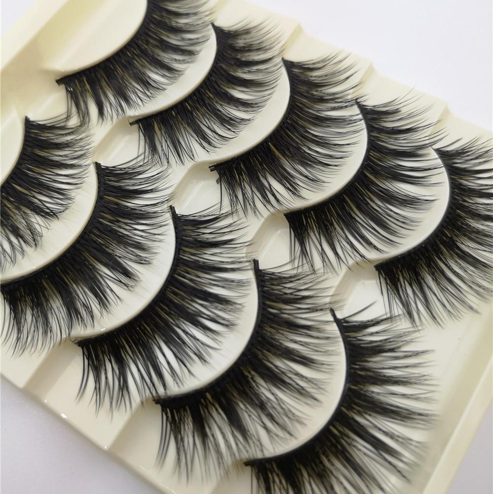 5-Pack 3D Faux Mink False Eyelashes Thick False Eyelashes 10-15 MM 01