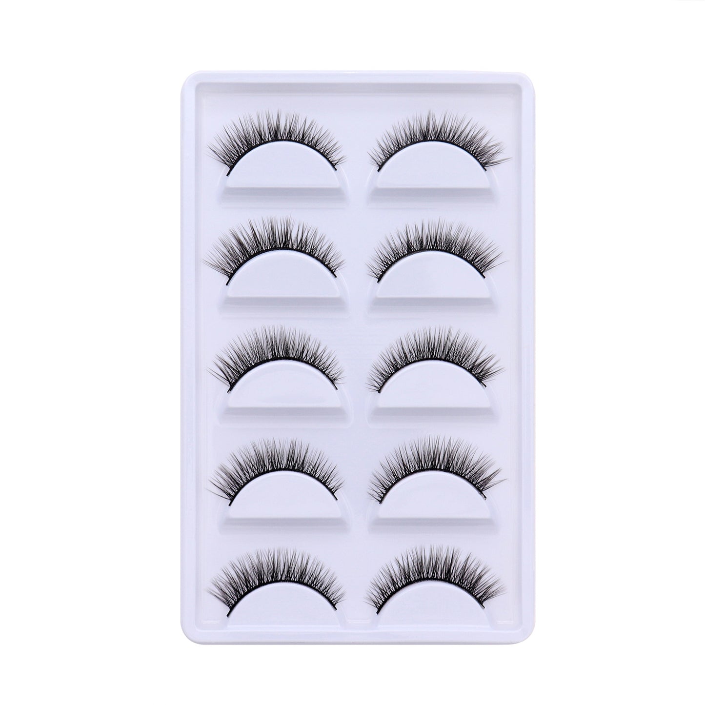 5-Pack 3D Faux Mink False Eyelashes Thick False Eyelashes 6-10 MM 019