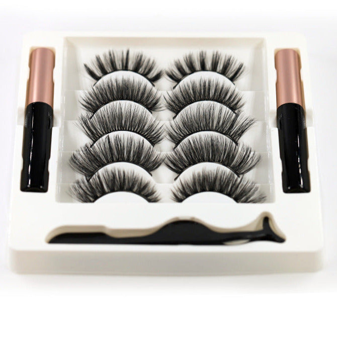 5-Pack 3D Faux Mink Magnetic Thick False Eyelashes 9-19 MM Mix 3D55