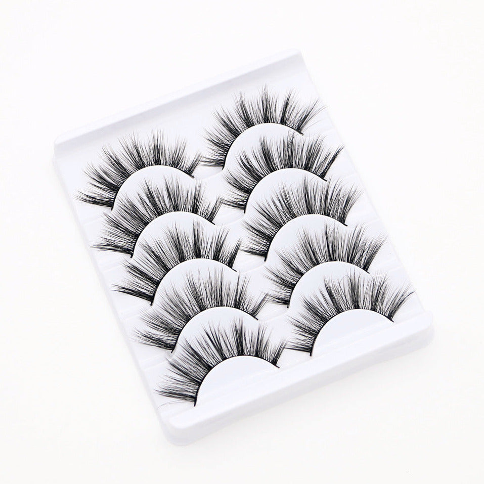 5-Pack 3D Faux Mink False Eyelashes Thick False Eyelashes 10-13 MM