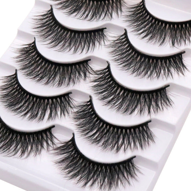 5-Pack 3D Faux Mink False Eyelashes Thick False Eyelashes 5-9 MM 3D02