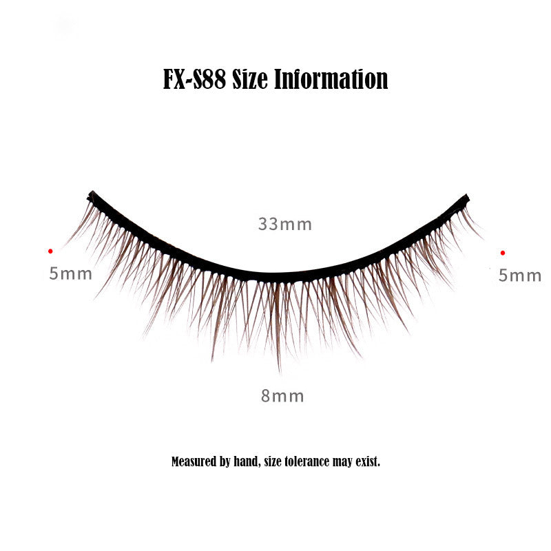 5 Pairs Of Natural Cross Thick Short Color Double Eyelid Brown False Eyelashes 8mm