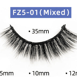 5 Pairs - Reusable Self Adhesive With Tweezers Natural False Eyelashes 31-35mm