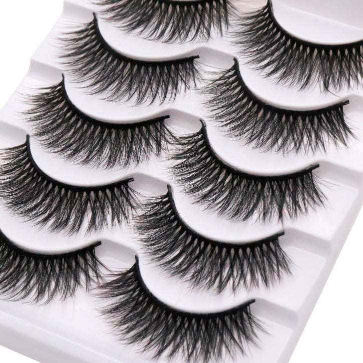 5-Pack 3D Faux Mink False Eyelashes Thick False Eyelashes 9-13 MM 3D01