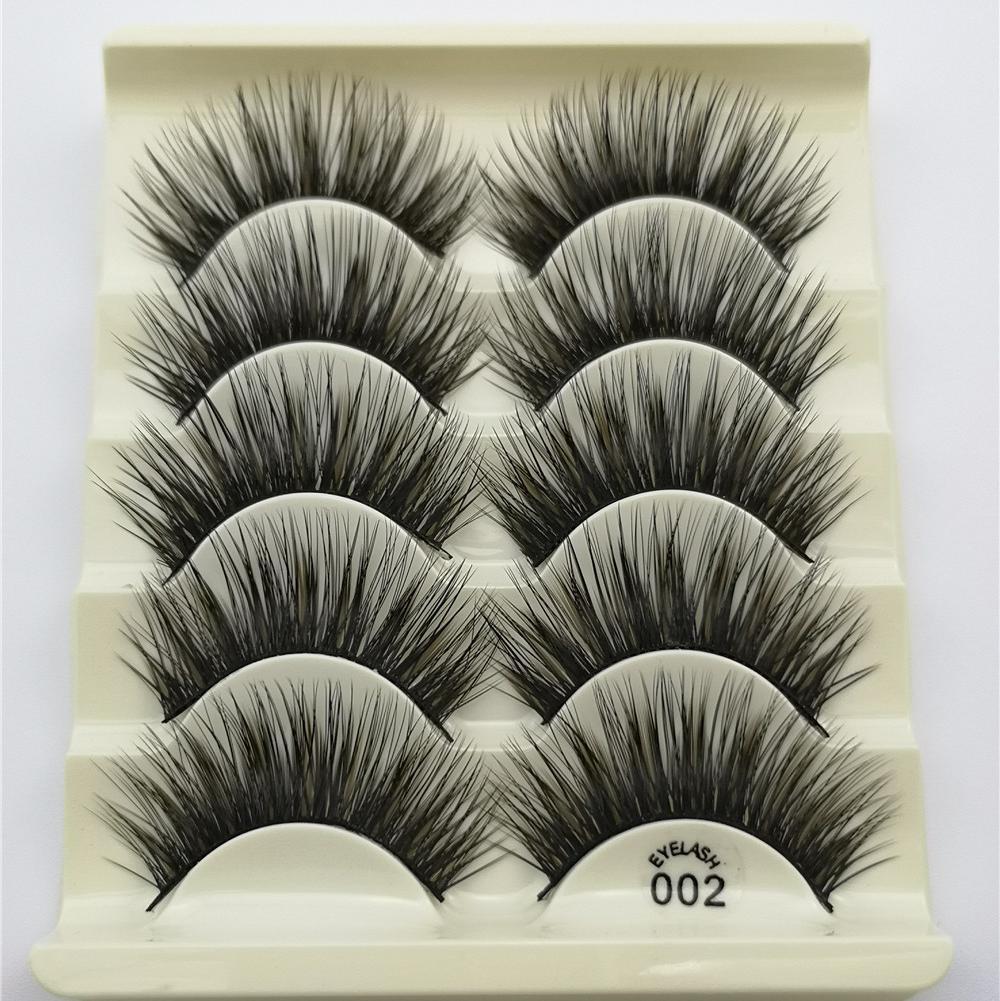 5-Pack 3D Faux Mink False Eyelashes Thick False Eyelashes 10-15 MM 02