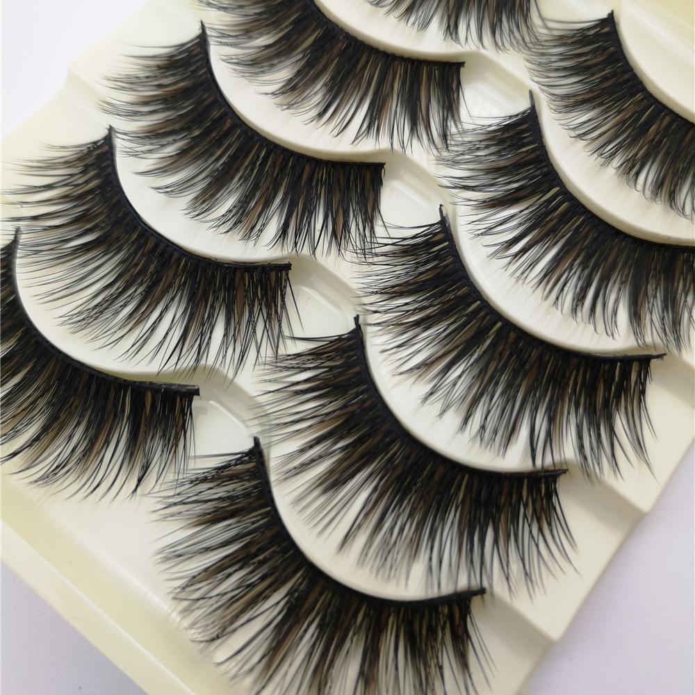 5-Pack 3D Faux Mink False Eyelashes Thick False Eyelashes 10-15 MM 02