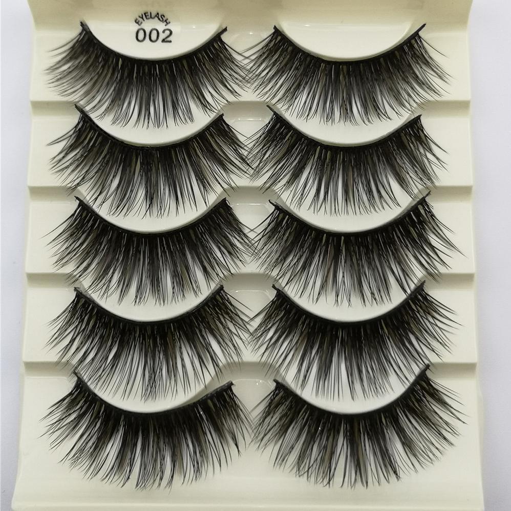 5-Pack 3D Faux Mink False Eyelashes Thick False Eyelashes 10-15 MM 02