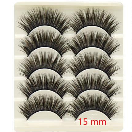 5-Pack 3D Faux Mink False Eyelashes Thick False Eyelashes 10-15 MM 02