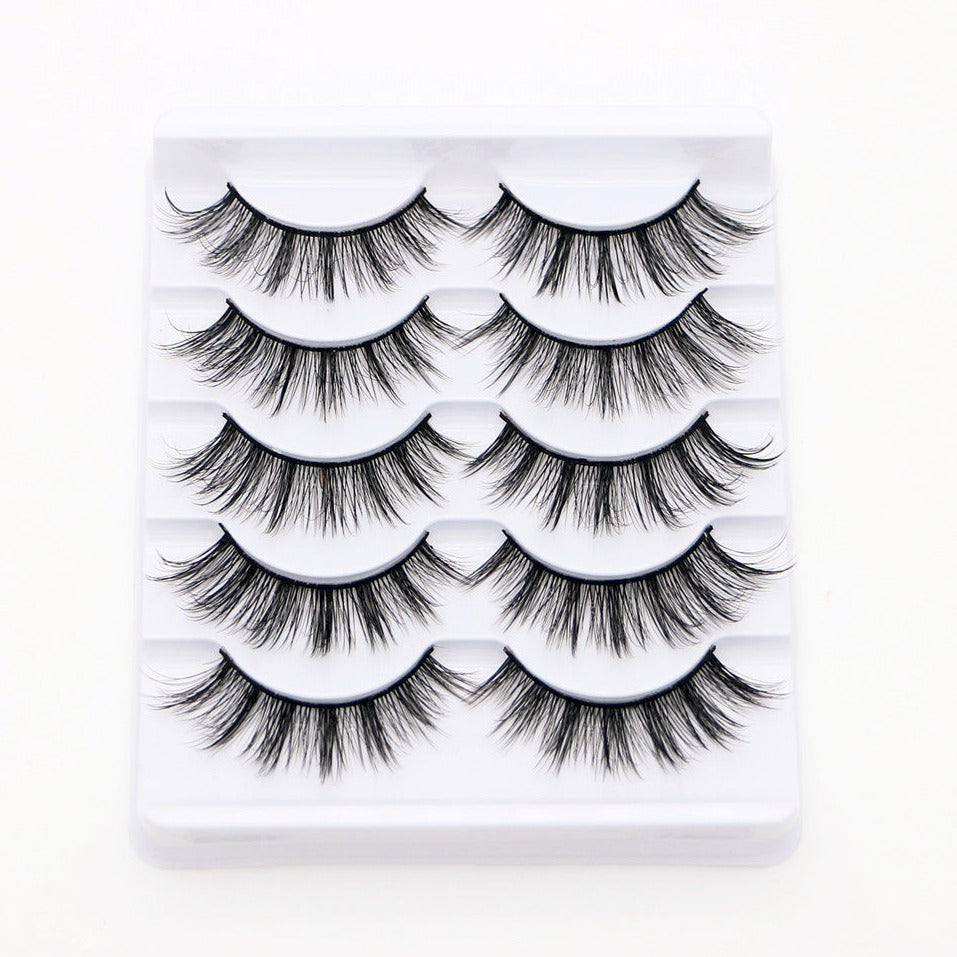 5-Pack 3D Faux Mink False Eyelashes Thick False Eyelashes 10-13 MM