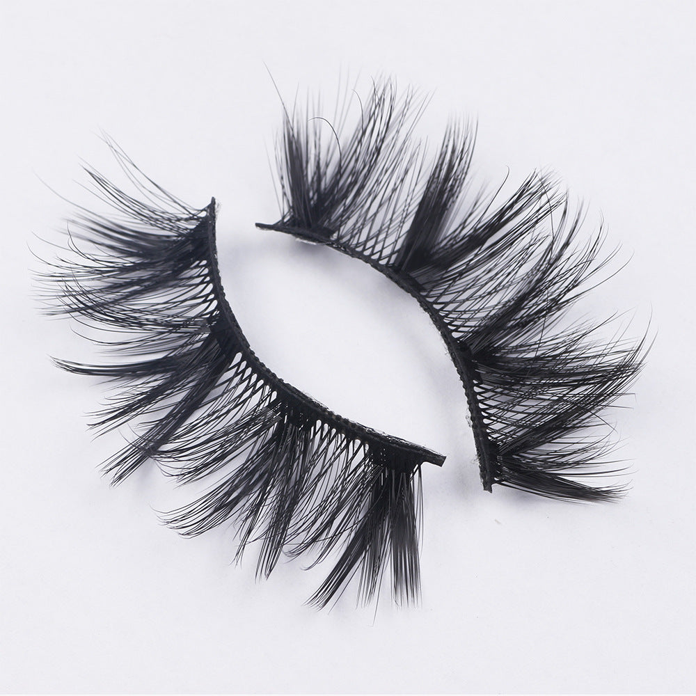 8 Pairs Of 3D Soft Cotton Stalks Thick Faux Mink False Eyelashes 15mm FX-E12