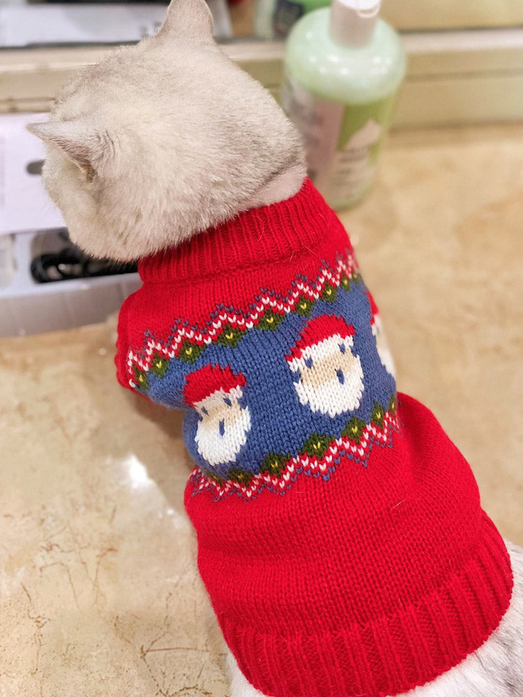 NEEPET Knit Sweater Pet Clothes Warm Coat Christmas Style