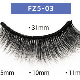 5 Pairs - Reusable Self Adhesive With Tweezers Natural False Eyelashes 31-35mm