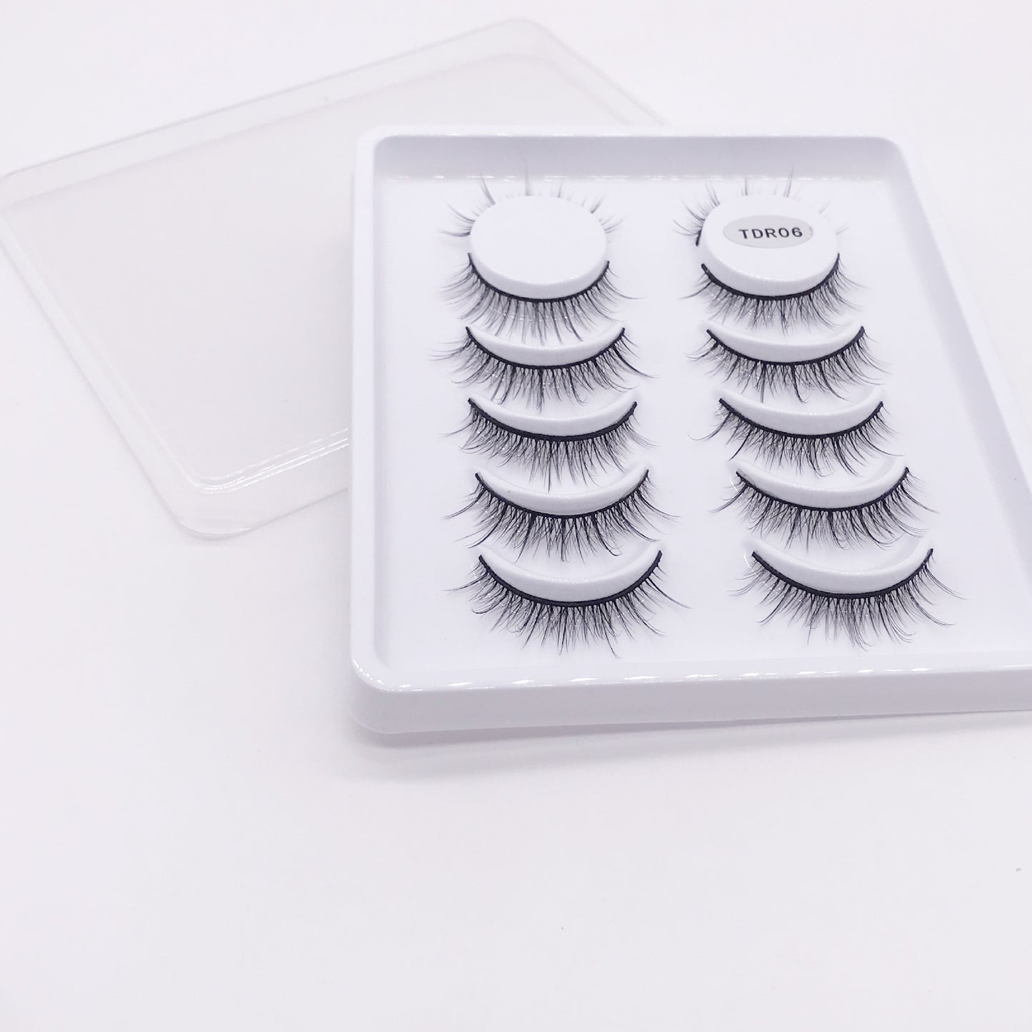 6 Pairs Of Multi-Layer 3D handmade Wispy Faux False Eyelashes 11mm TDR06