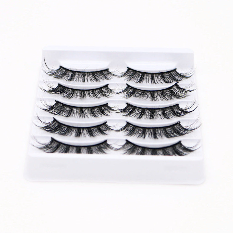 5-Pack 3D Faux Mink False Eyelashes Thick False Eyelashes 10-13 MM