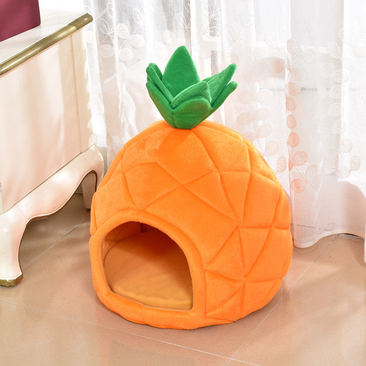 NEEPET Pineapple Pet Huts for Dogs and Cats Pet Soft Bed