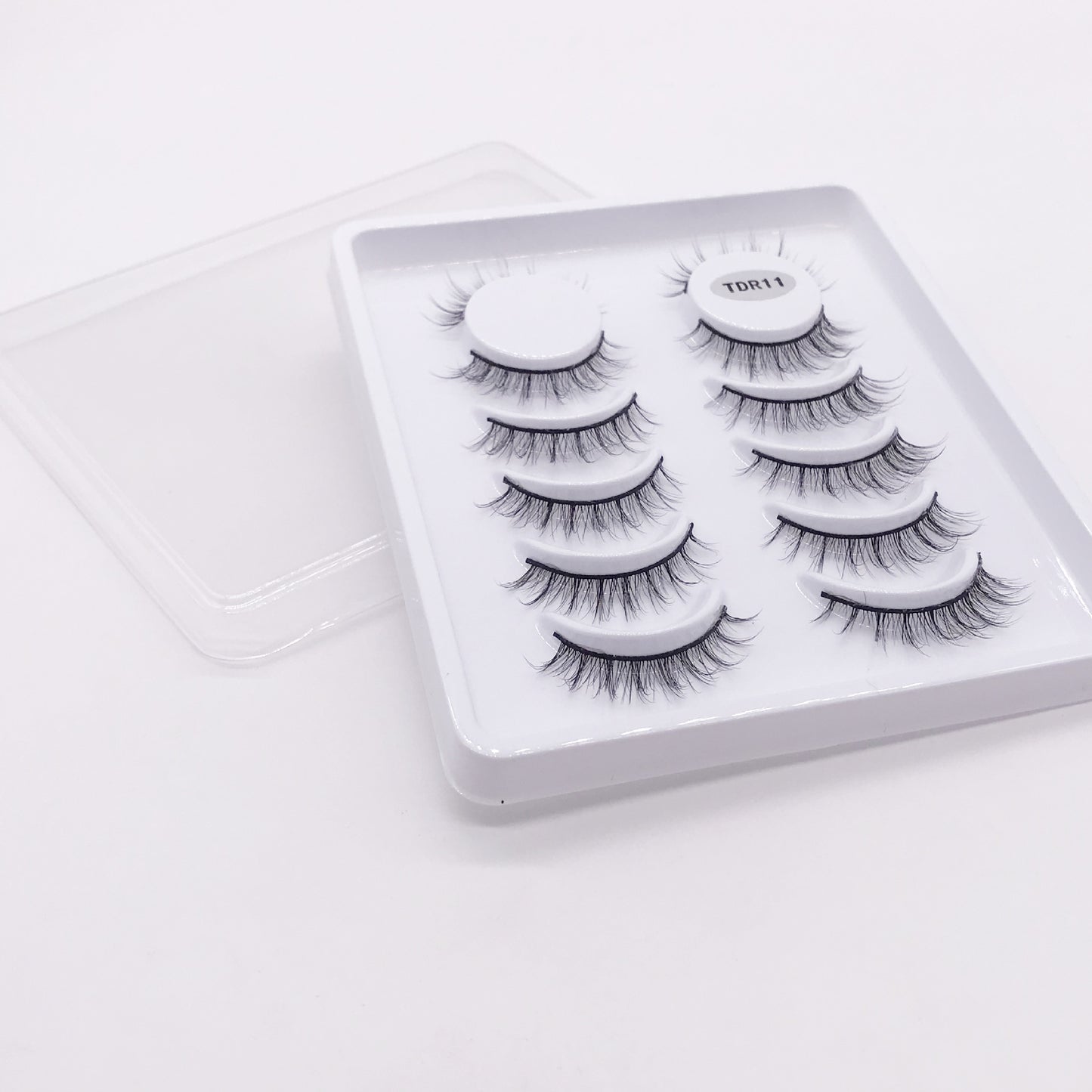 6 Pairs Of Multi-Layer 3D handmade Wispy Faux False Eyelashes 11mm TDR11