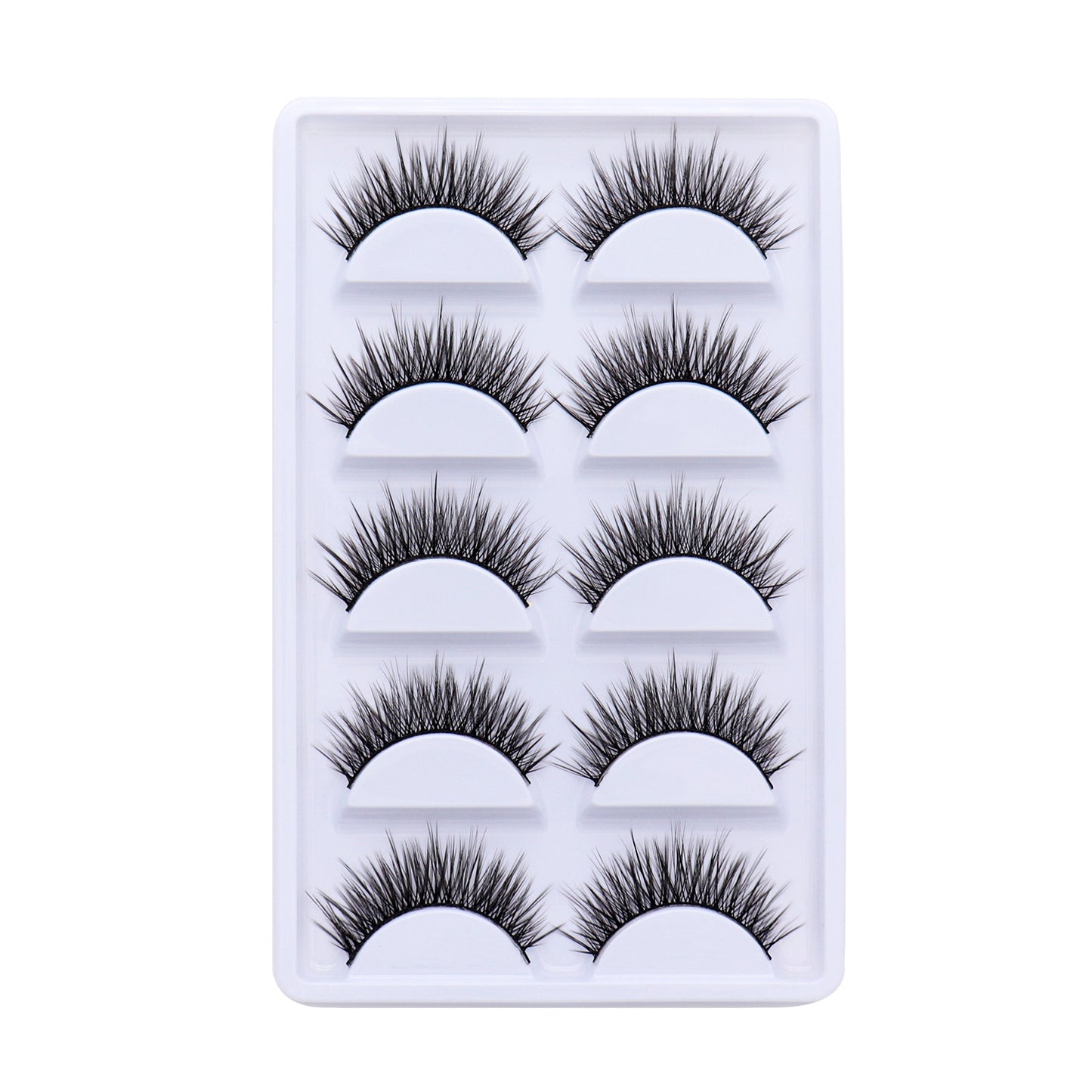 5-Pack 3D Faux Mink False Eyelashes Thick False Eyelashes 10-14 MM 042