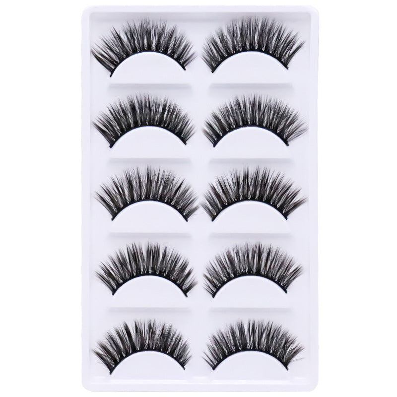 5-Pack 3D Faux Mink False Eyelashes Thick False Eyelashes 8-14 MM 044