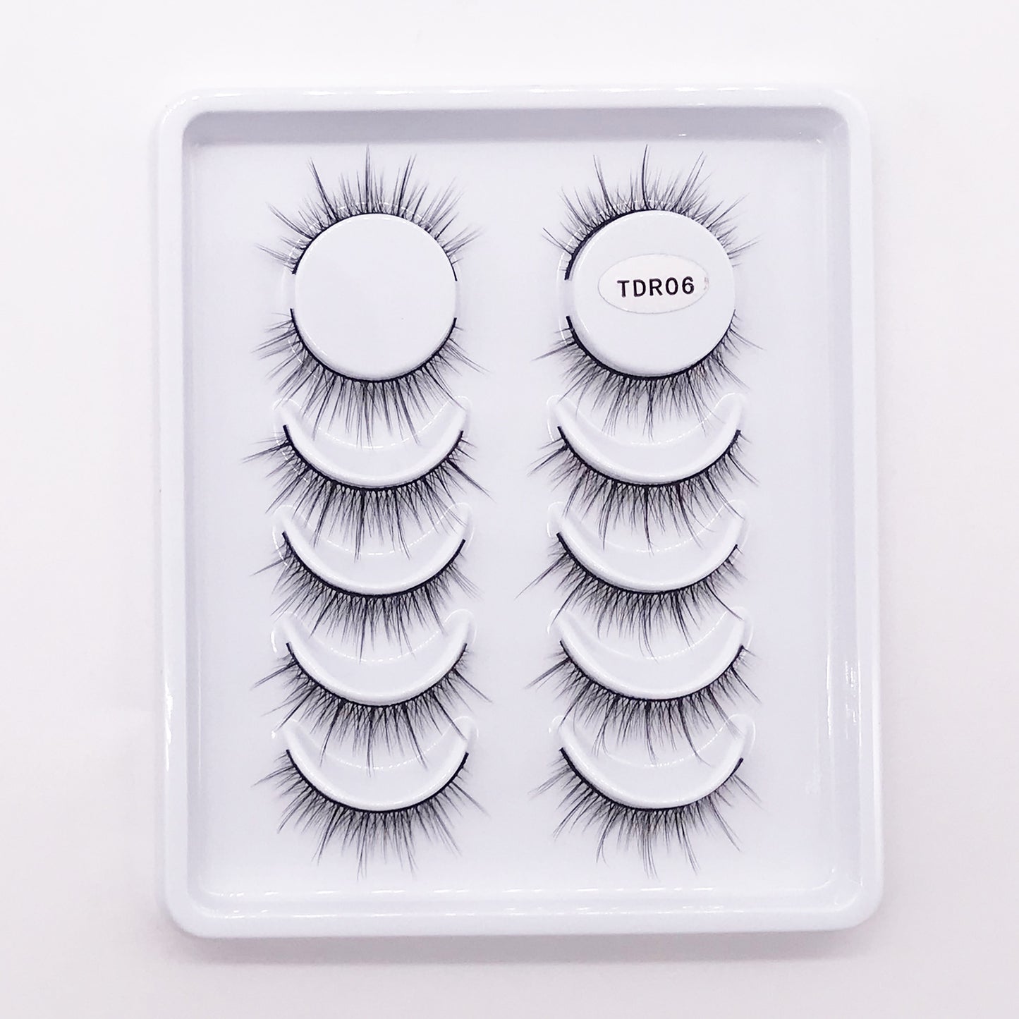 6 Pairs Of Multi-Layer 3D handmade Wispy Faux False Eyelashes 11mm TDR06