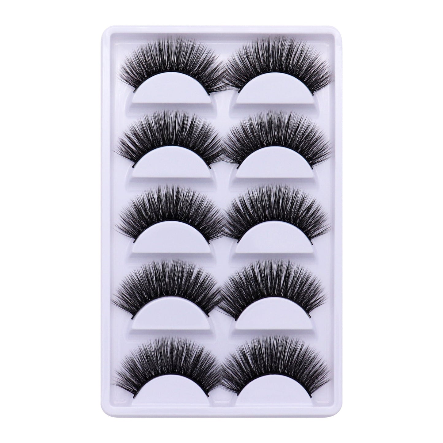 5-Pack 3D Faux Mink False Eyelashes Thick False Eyelashes 11-14 MM G830