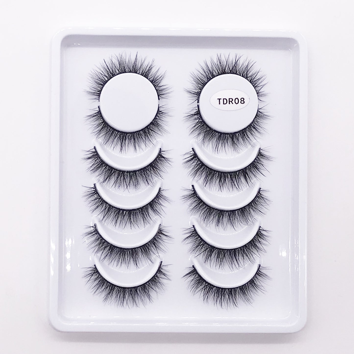 6 Pairs Of Multi-Layer 3D handmade Wispy Faux False Eyelashes 10mm TDR08