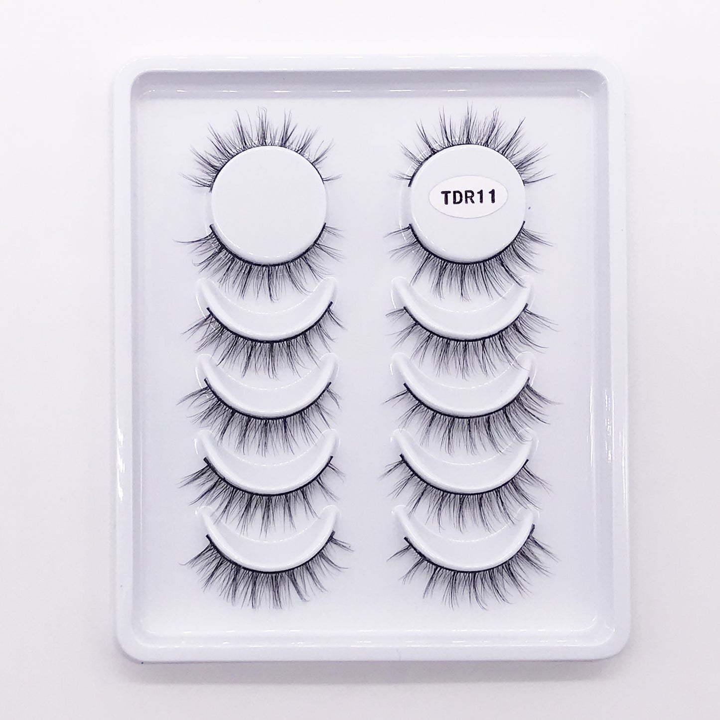 6 Pairs Of Multi-Layer 3D handmade Wispy Faux False Eyelashes 11mm TDR11