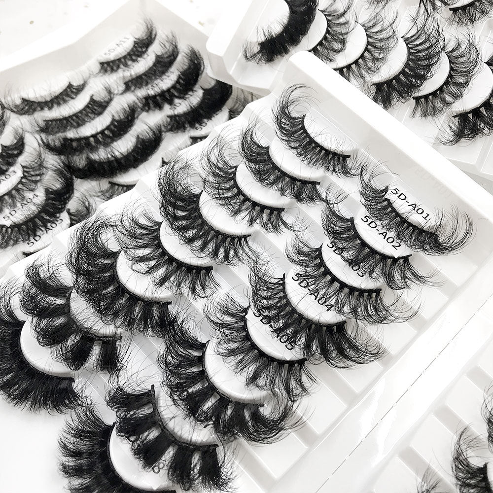 8 pairs of eyelashes with long curly 6D thick Faux mink eyelashes 25mm 6D-A10