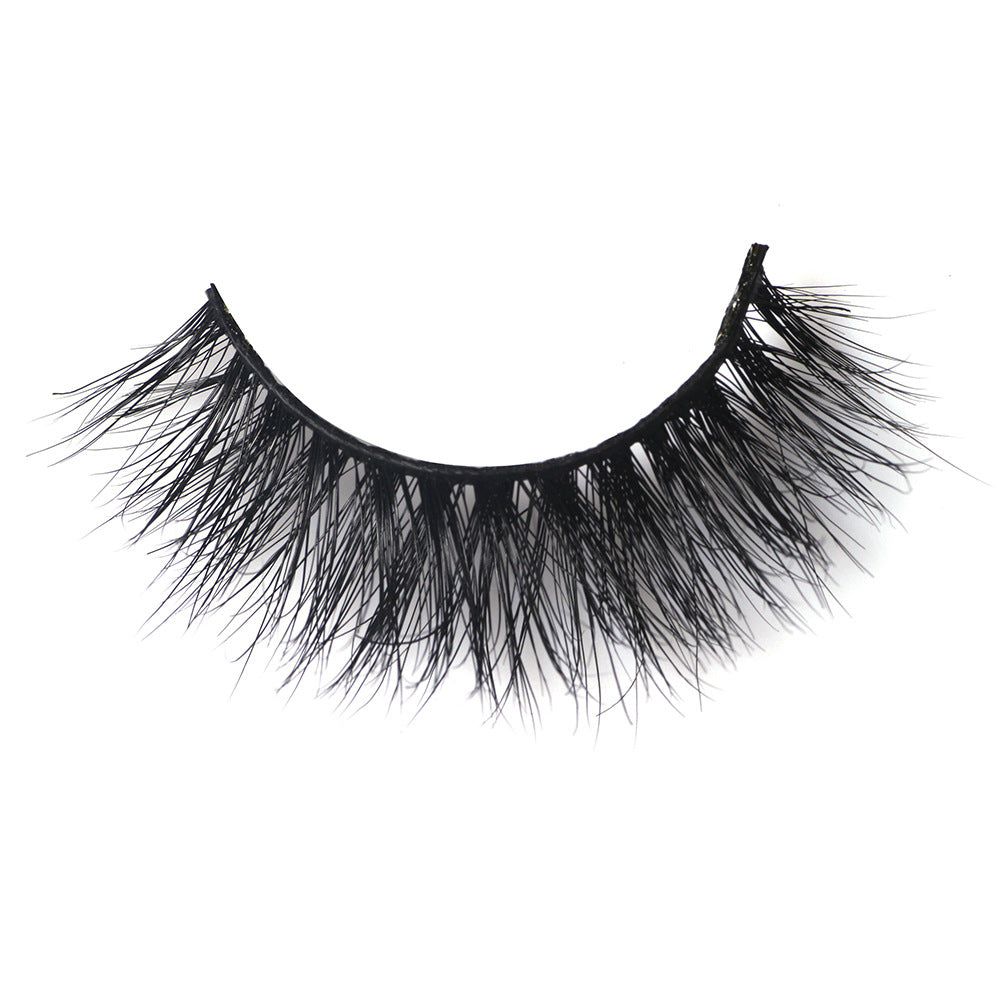 A Pair 0f Cotton Thread Terriers Multi-Layer 3D Pure Mink False Eyelashes 14mm FX-M05