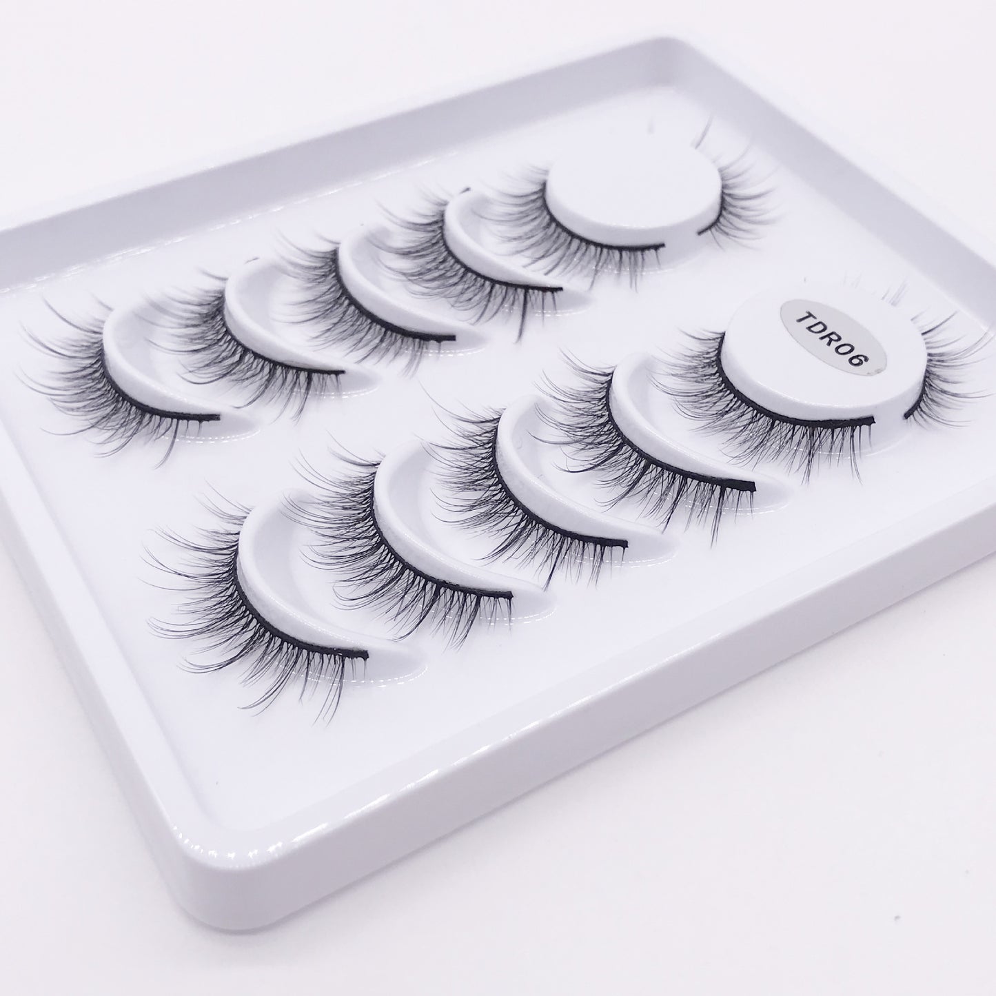 6 Pairs Of Multi-Layer 3D handmade Wispy Faux False Eyelashes 11mm TDR06