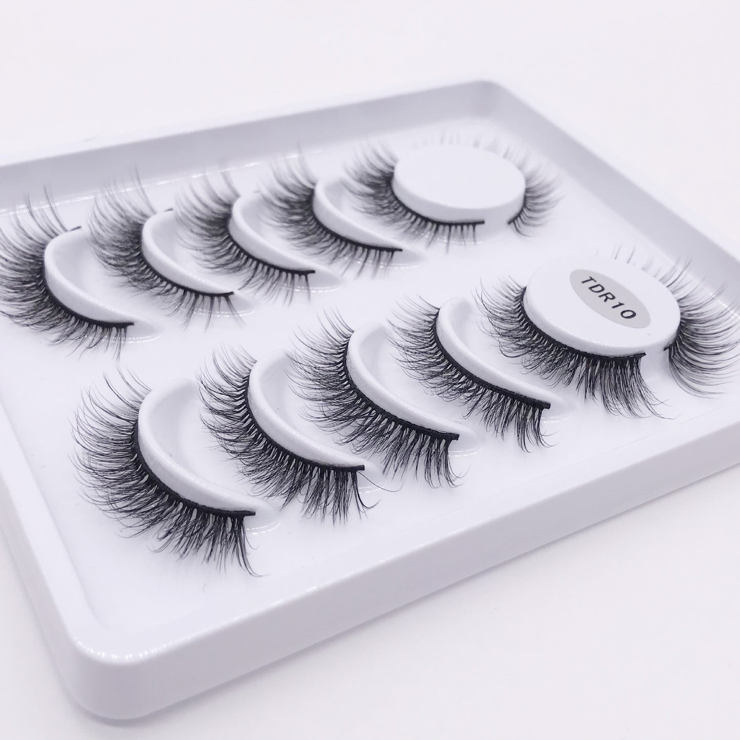 6 Pairs Of Multi-Layer 3D handmade Wispy Faux False Eyelashes 11mm TDR10