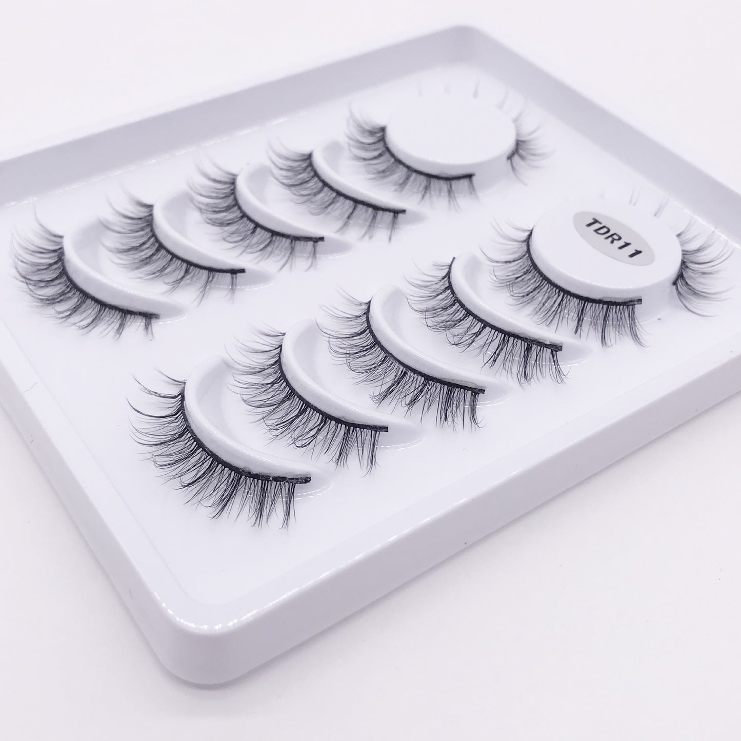 6 Pairs Of Multi-Layer 3D handmade Wispy Faux False Eyelashes 11mm TDR11