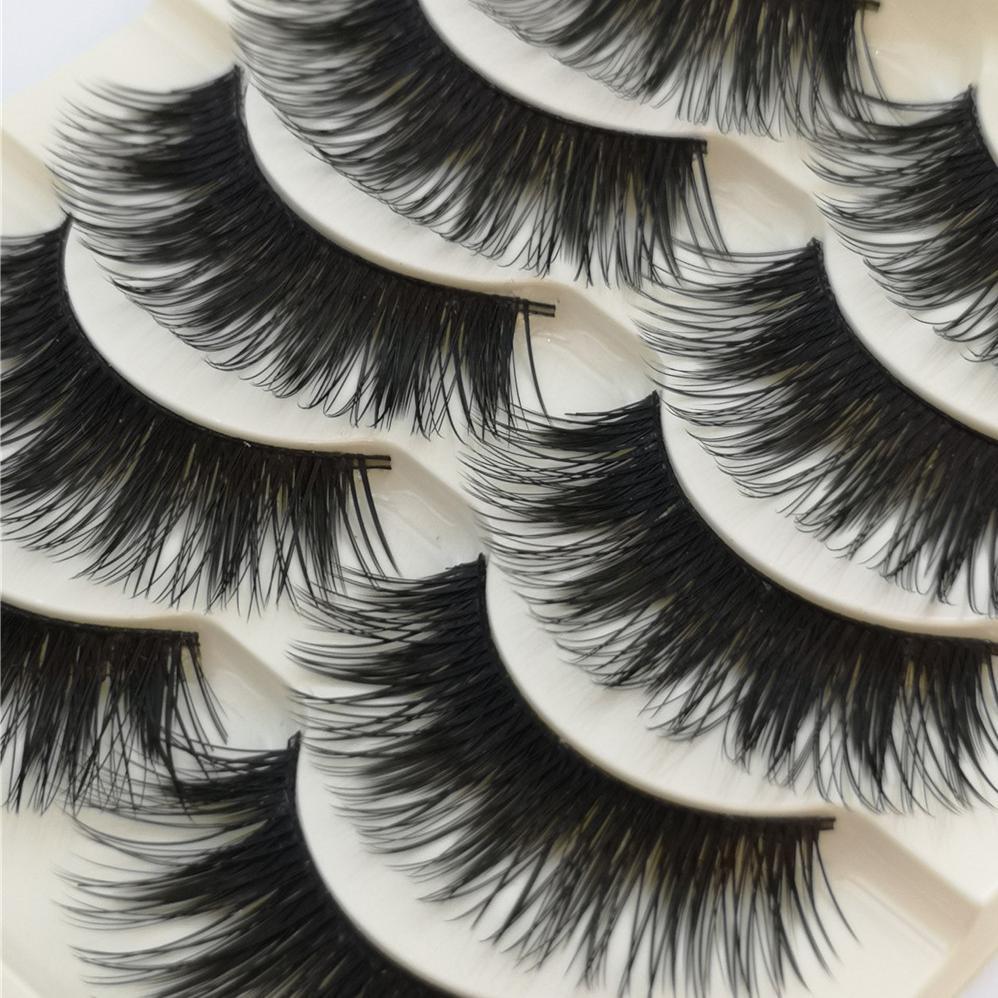 5-Pack 3D Faux Mink Blue False Eyelashes Thick False Eyelashes 10-15 MM 06