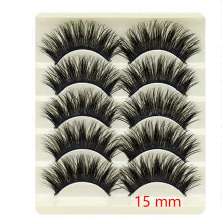 5-Pack 3D Faux Mink Blue False Eyelashes Thick False Eyelashes 10-15 MM 06