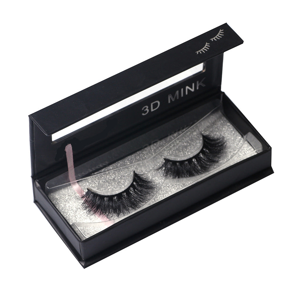 A Pair 0f Cotton Thread Terriers Multi-Layer 3D Pure Mink False Eyelashes 15mm FX-H06