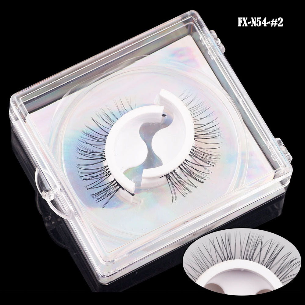 A Pair Of 8D Warm Faux Mink Self-Adhesive Wispy False Eyelashes 10mm N54-#2