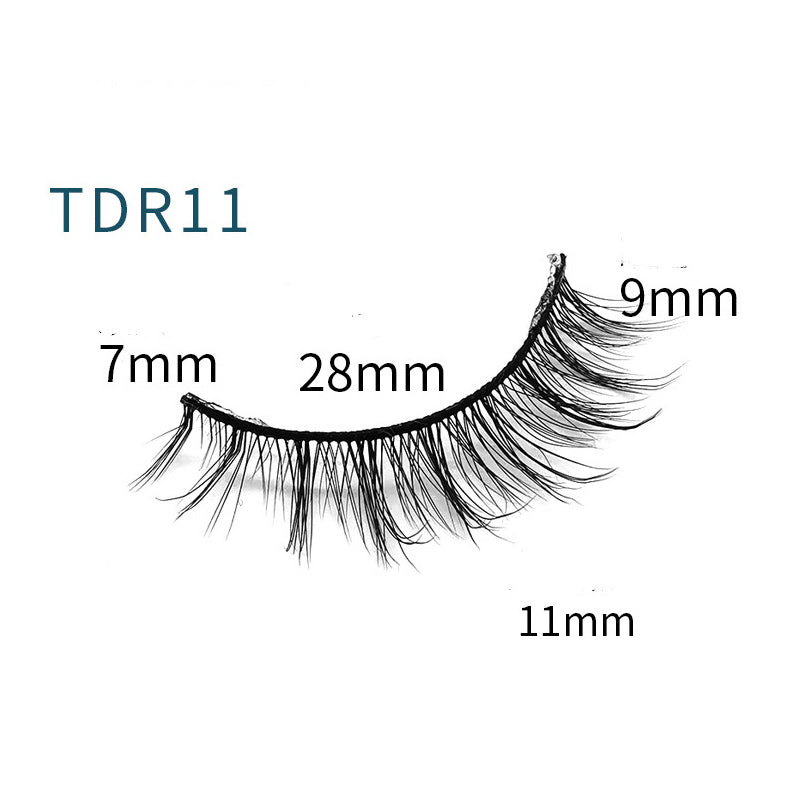 6 Pairs Of Multi-Layer 3D handmade Wispy Faux False Eyelashes 11mm TDR11