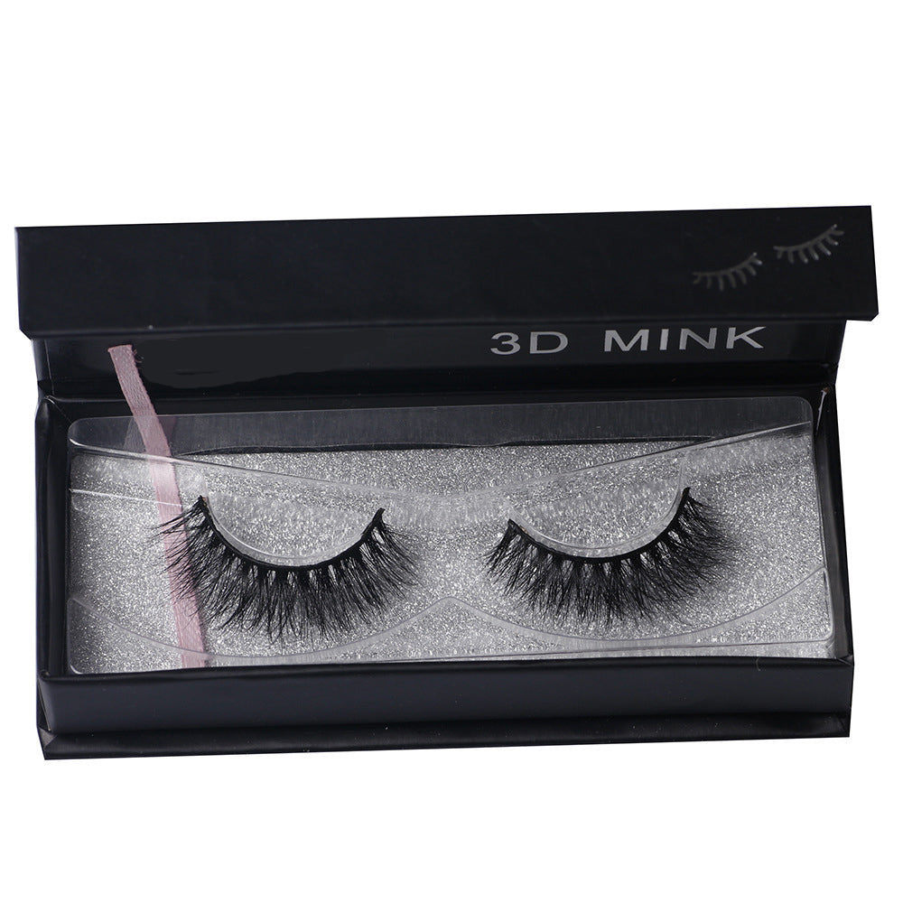 A Pair 0f Cotton Thread Terriers Multi-Layer 3D Pure Mink False Eyelashes 15mm FX-H06